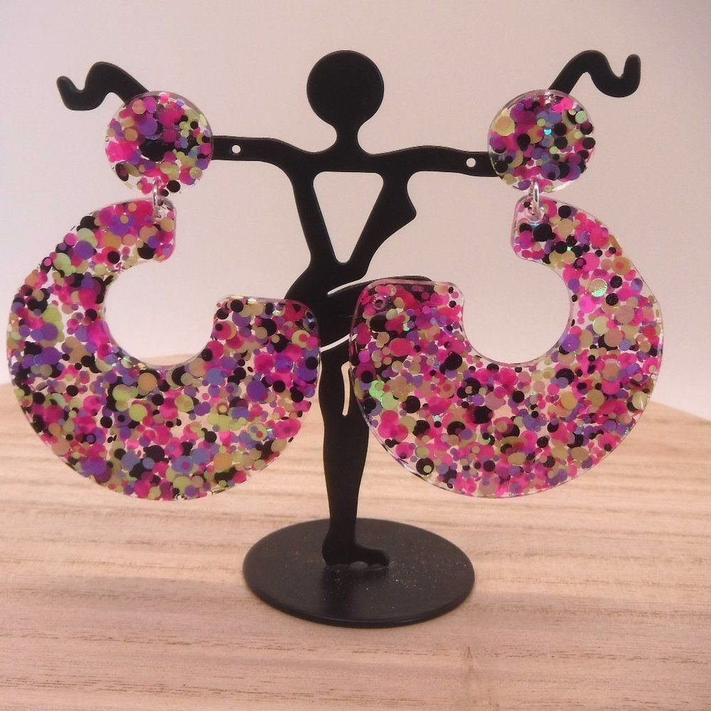 Earrings Resin w/ Chunky Glitter Studs